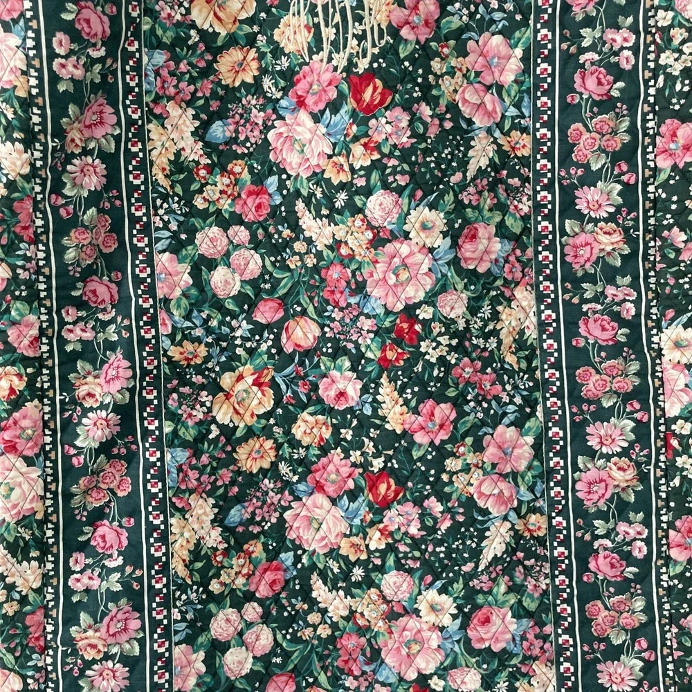 Vintage Vera Bradley Garment Bag Springtime Quilted Floral Travel Luggage 90's